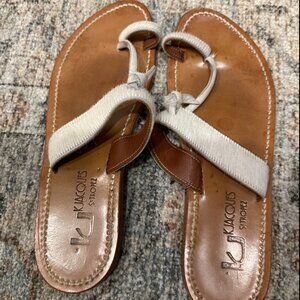 K.Jacques White Horsehair Sandals.  SOLD SOLD